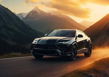 Lamborghini on Mountain Road