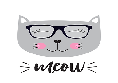 Cute Cat Wearing Glasses