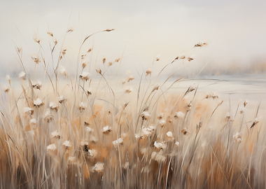 Soft Focus Reeds by Water