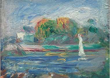 Impressionist Sailboat on Water