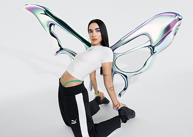 Dua Lipa in Puma with Butterfly Wings