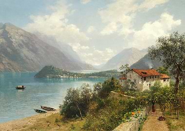 Italian Lakeside Villa with Mountains