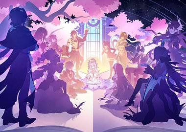 Fantasy Gathering Under Cherry Blossoms