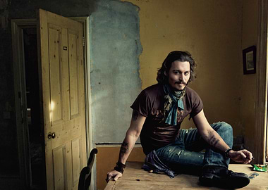 Johnny Depp in a rustic setting