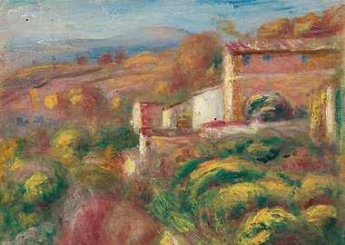 Impressionist Landscape with Buildings
