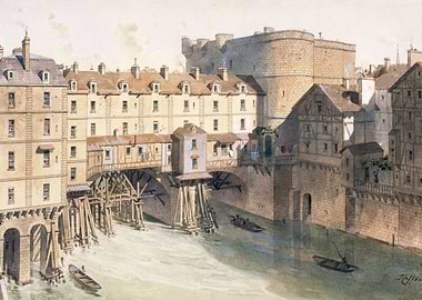 Medieval Paris Bridge Houses