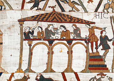 Harold and his Companions Drinking Bayeux Tapestry Scene 3