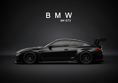 BMW M4 GT3 sport black poster
