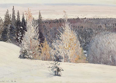 Winter Forest Landscape Painting
