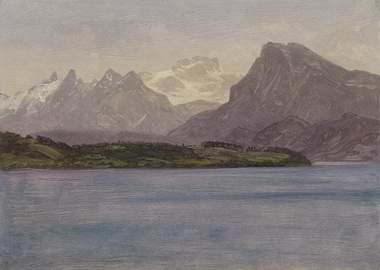 Mountain Lake Landscape Painting