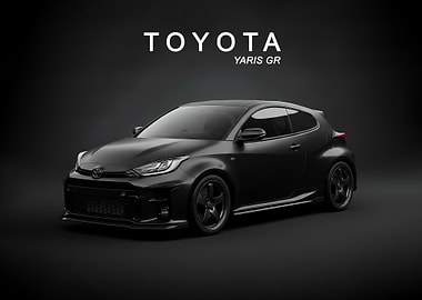 sport Black Toyota GR Yaris car poster
