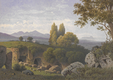 Ancient Ruins in a Verdant Landscape