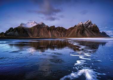 Dramatic Mountain Landscape with Reflecting Water