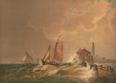 Boats near a Lighthouse and Pier