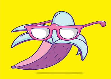 Cool Banana Wearing Sunglasses