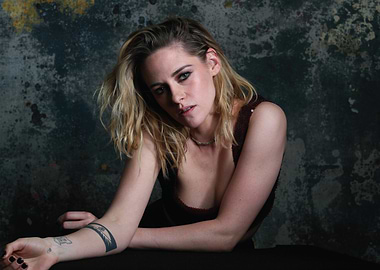 Kristen Stewart Posing Against Textured Background