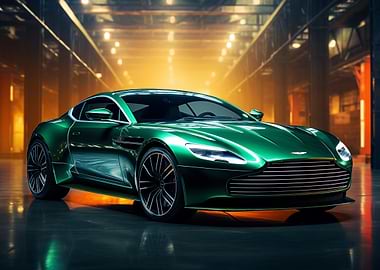 Green Aston Martin supercar