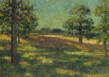 Impressionist Landscape with Trees and Field