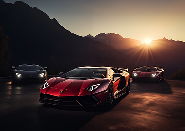 Lamborghinis at Sunset