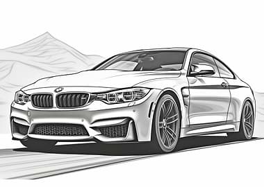 BMW M4 Coupe Sketch