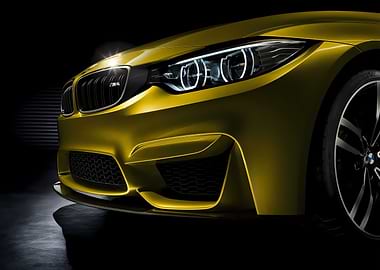 Yellow BMW M4 Front Detail