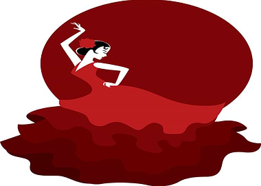 Flamenco Dancer in Red Dress