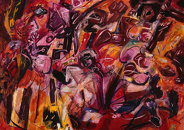 Vibrant Abstract Figures in Motion