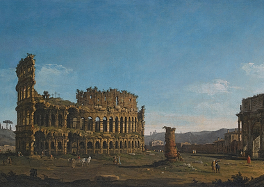 Ancient Roman Colosseum Ruins