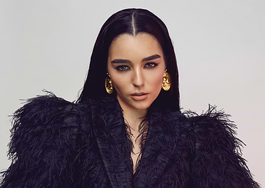 indiana massara in Black Feathered Jacket