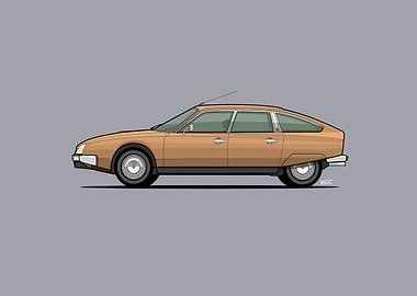 Citroën CX 2000 Side Profile Illustration