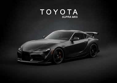 Toyota Supra MK5 Matte Black poster