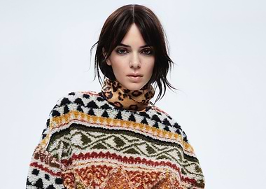 Kendall Jenner in patterned sweater