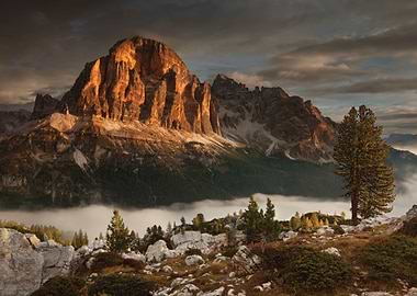 Golden Mountain Peak at Sunrise
