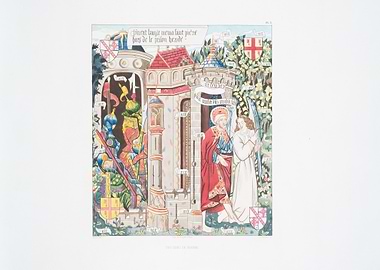 Medieval Scene with Angel and Knights