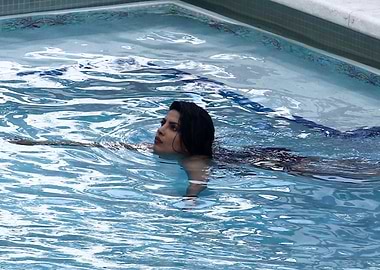 Woman swimming in a pool