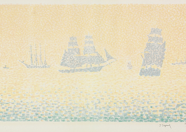 Pointillist Ships at Sea