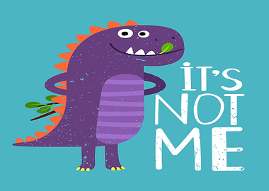 Cute Purple Dinosaur with Text