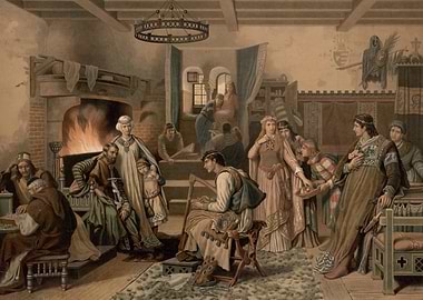 Medieval Royal Court Scene