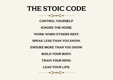 The Stoic Code Motivational Poster