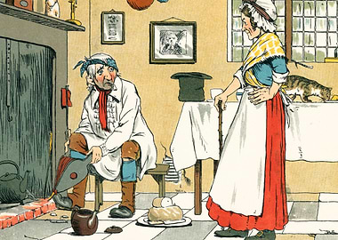 Old Man and Woman in a Kitchen
