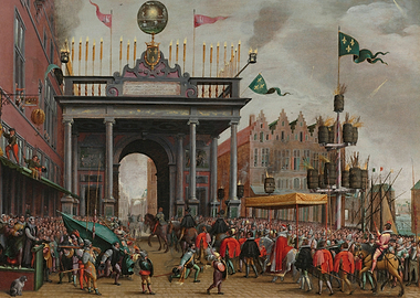 Historical Procession with Elaborate Archway