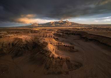 Dramatic Desert Canyon at Sunset