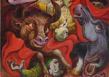 Bullfight with Fallen Figures