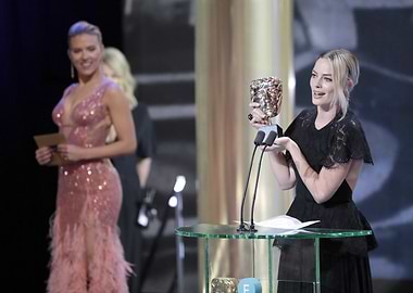 Margot Robbie and Scarlett Johansson at the BAFTAs