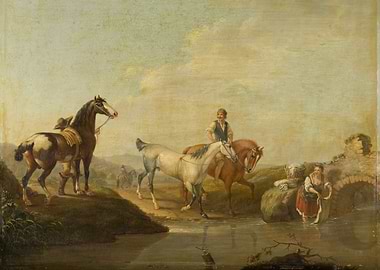 Pastoral Scene with Horses and Washerwomen