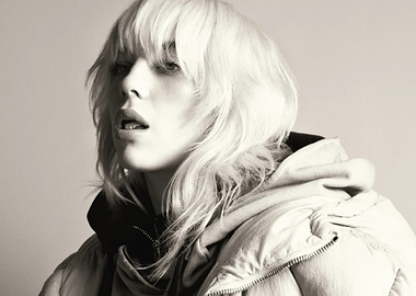 Billie Eilish Black and White Portrait