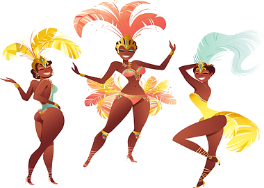 Carnival Dancers with Feathers