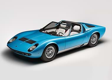 Blue Lamborghini Miura Roadster