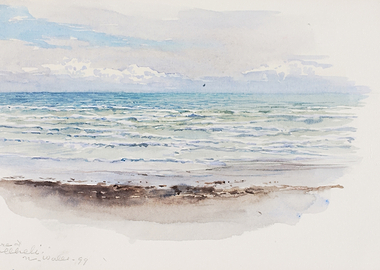 Watercolor Beach Scene