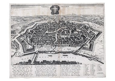 Antique map of Vienna, Austria